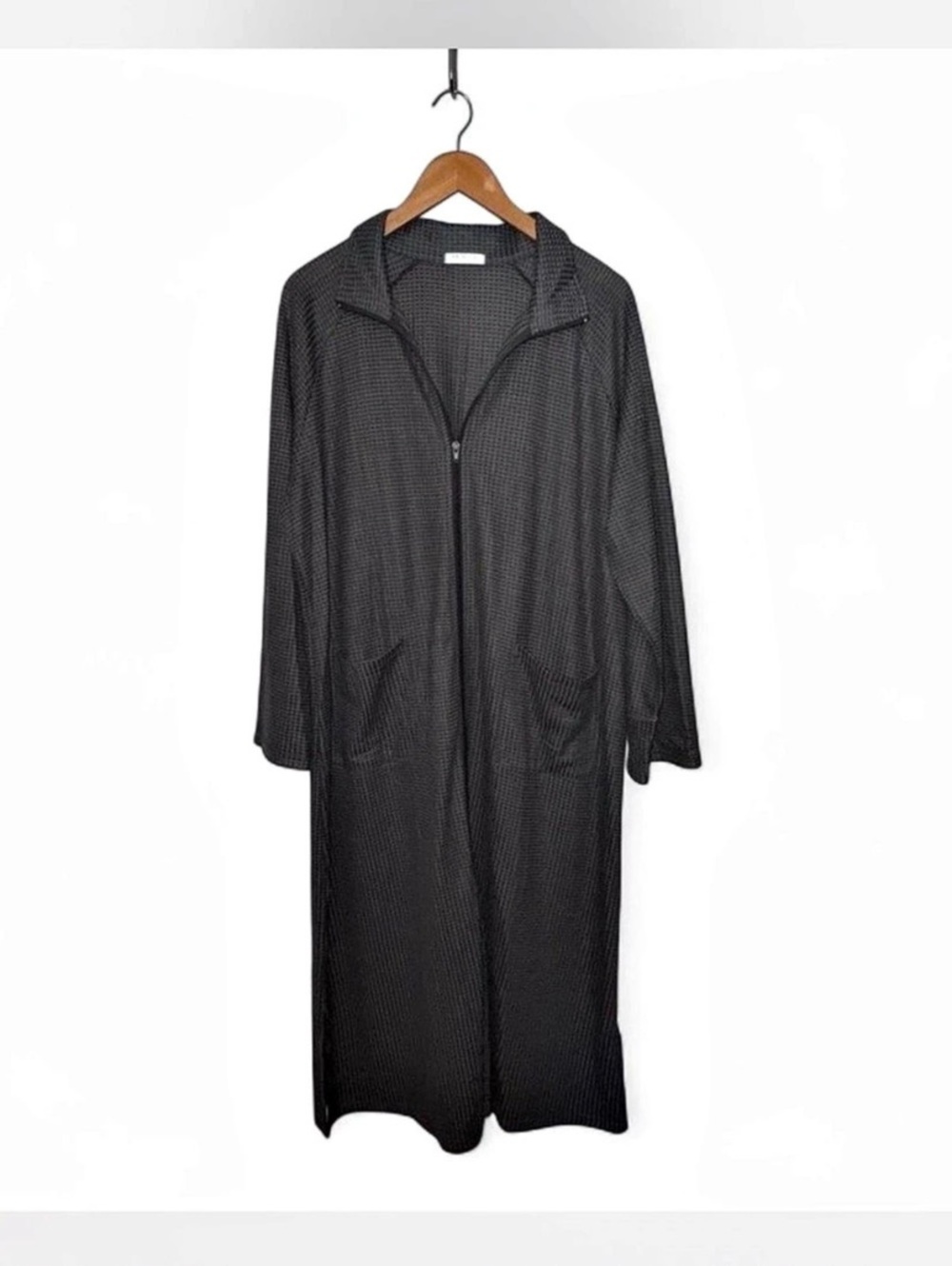 Ekouaer Long Lightweight Robe Jacket Gray & Black 2XL